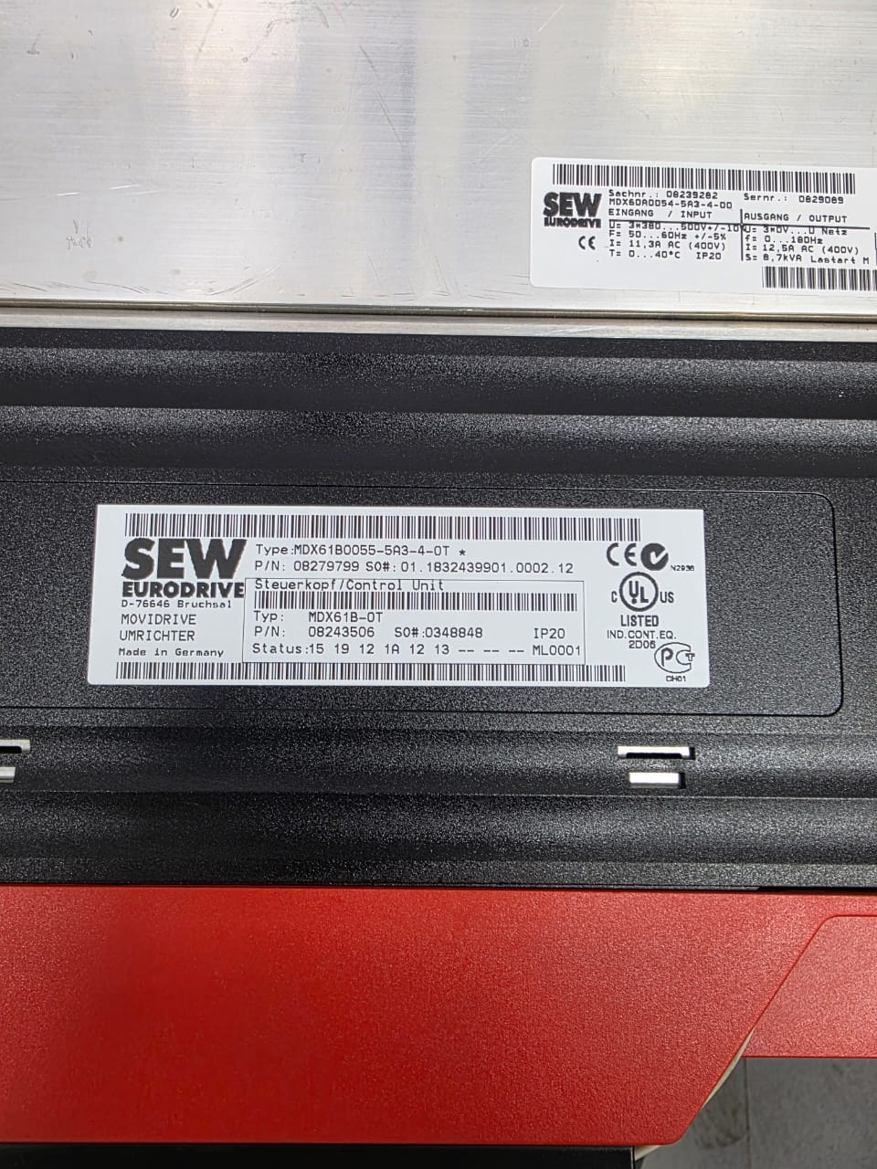 SEW EURODRIVE MOVIDRIVE MDX60A0054-5A3-4-00 Frequency Inverter 5.5kW 400V AC - Image 3